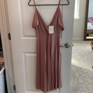ASOS Dusty Mauve Draped Midi Dress with tags